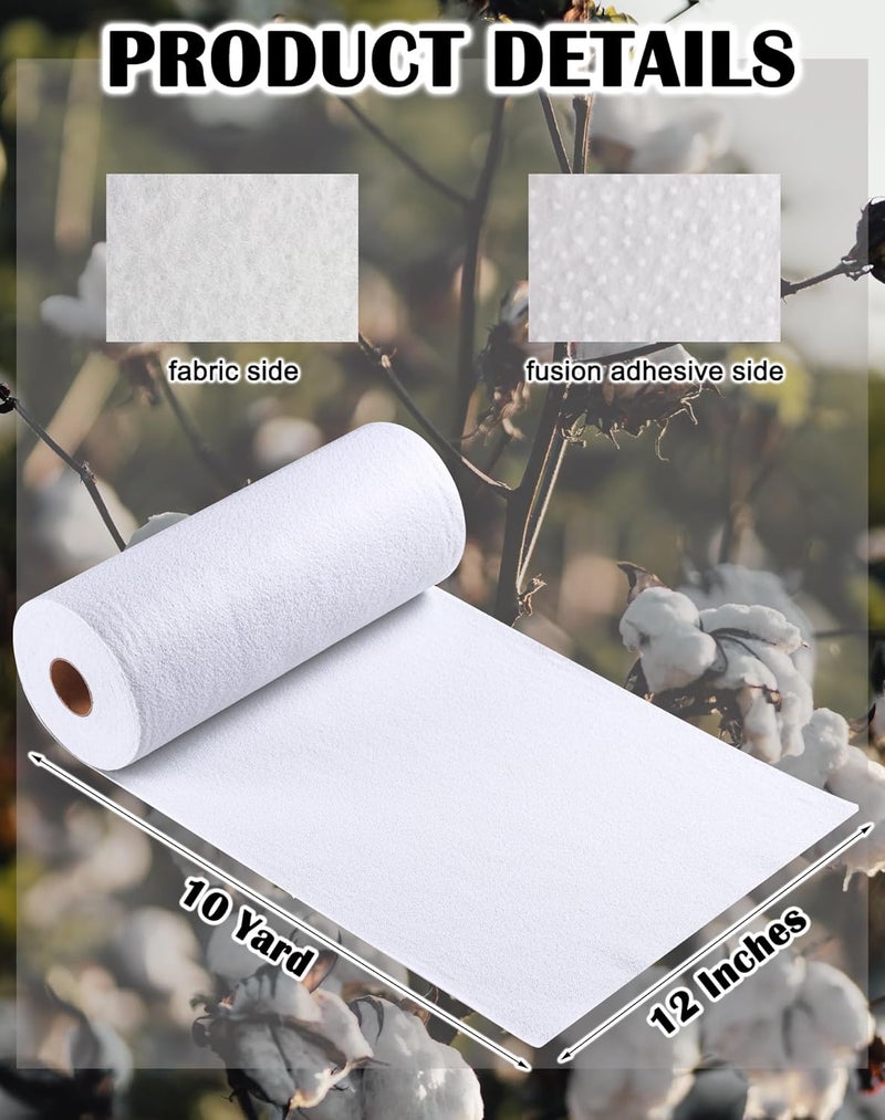 A ANYSSI Fusible Fleece Interfacing, One-Sided Loft Fusible Fleece for Sewing, Quilting, Crafts, Clothing, Bags (12 Inches x 10 Yard) Medium Weight, Easy Iron-On Application, Enhanced Projects - Image 2